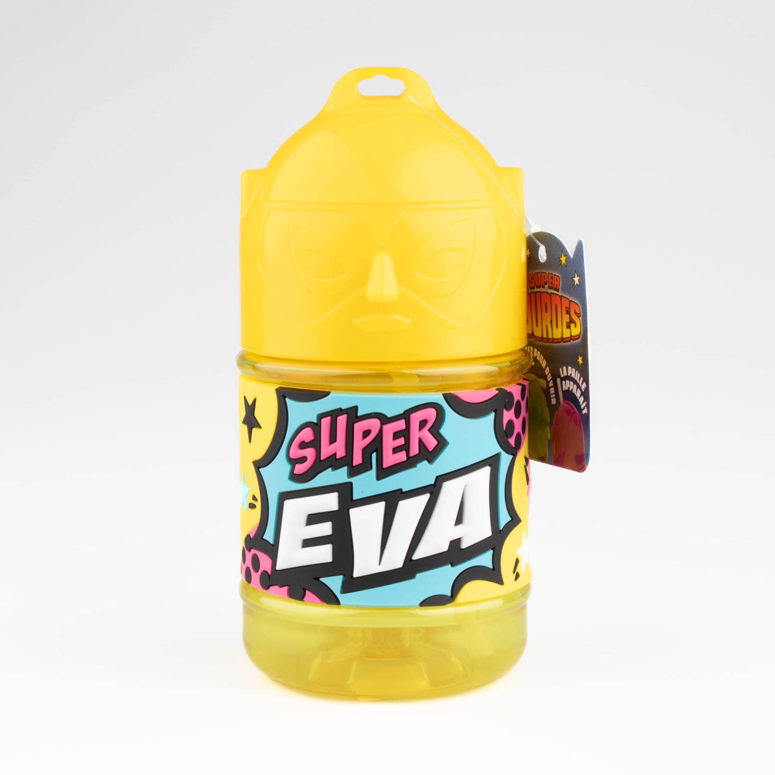 Personalised Kids Water Bottle with Straw - Super Eva