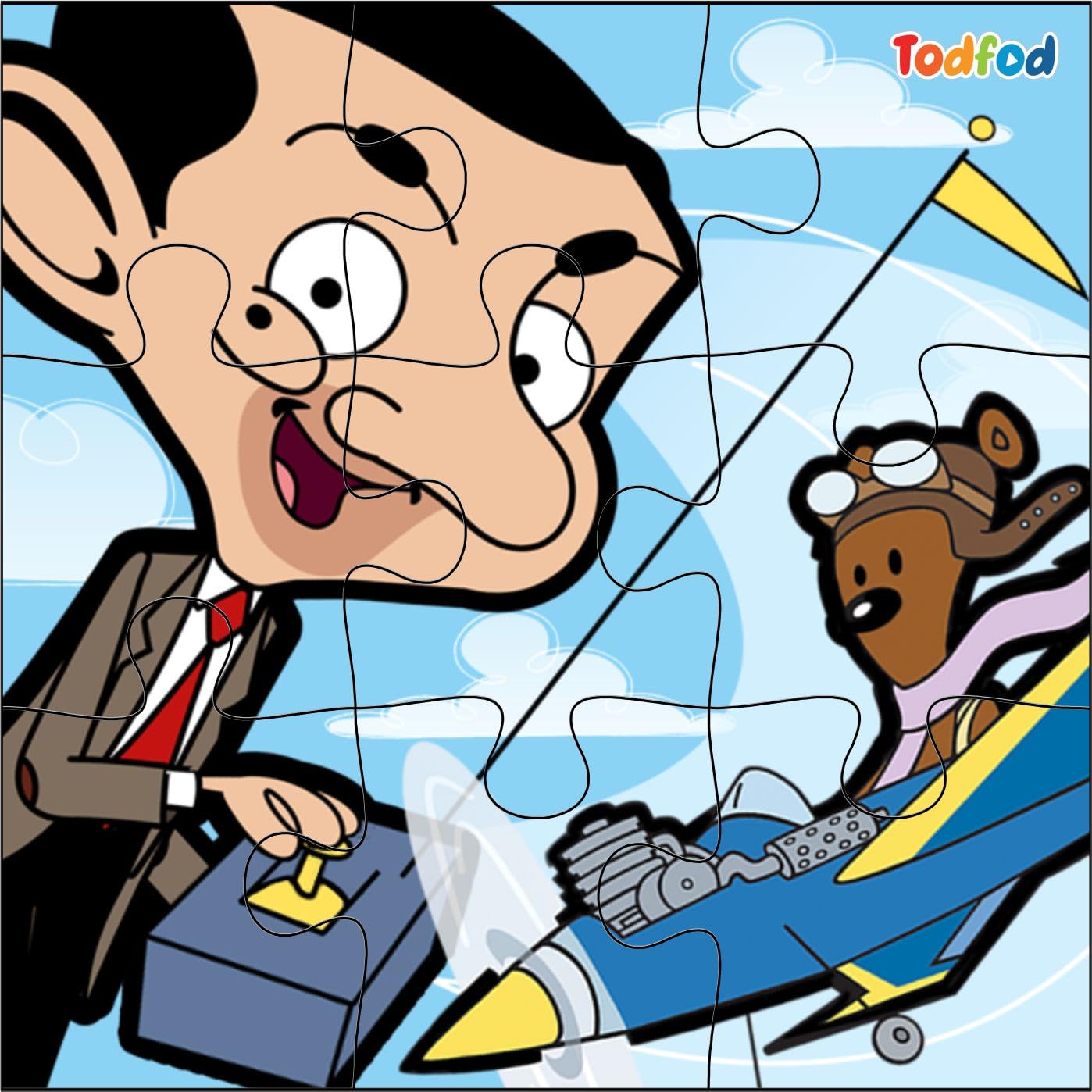TodFod Wooden Jigsaw Puzzle for Kids 3-8 Years 6-in-1 | 54 Piece Mr Bean Cartoon Puzzle Set | Educational Learning Toy, Brain Booster Activity Game for Toddlers Boys Girls 3