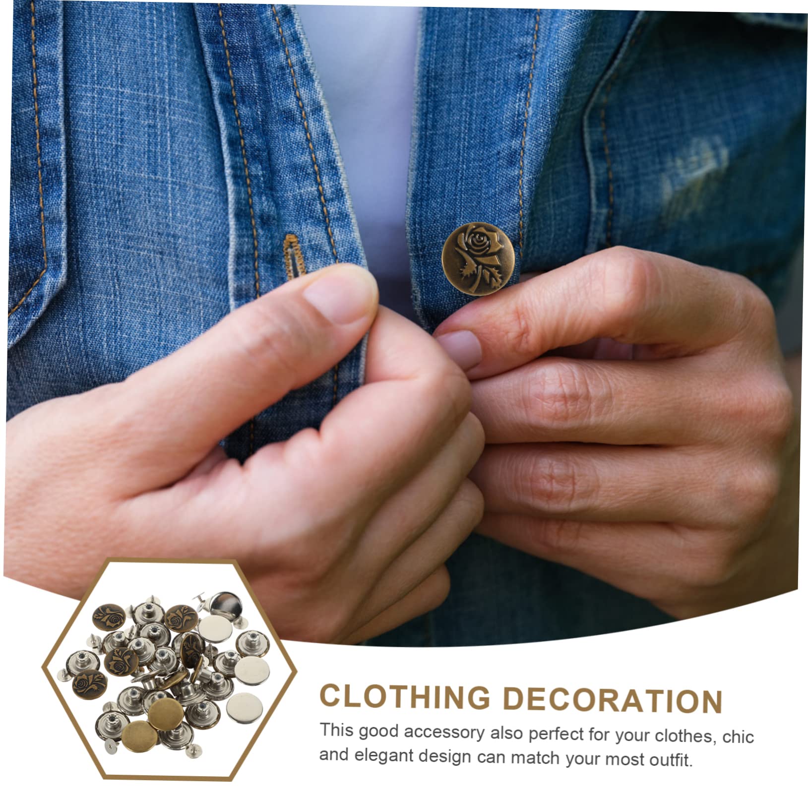 VILLCASE 12sets Fibbia Regolabile Per Vita Pantaloni Bottoni Rimovibili Per Jeans Facile Da Usare e Adatta Ogni Occasione