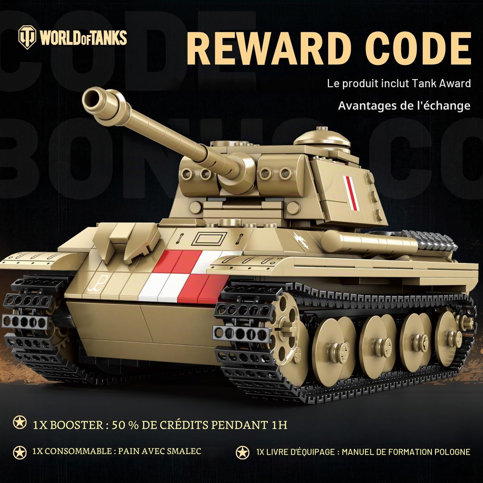 Reobrix Pudel Tank - Ensemble de construction de blocs pour adultes, modèle de char militaire allemand de la Seconde Guerre mondiale 77034, produits officiels World of Tanks, jeu de construction