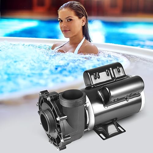 Miniatura 8 de VEVOR Bomba de SPA de 2 velocidades, marco 48, bomba de SPA para bañera de hidromasaje CA 110V, 1.5 HP / 150 GPM / 42.65 pies alta velocidad o 0.46