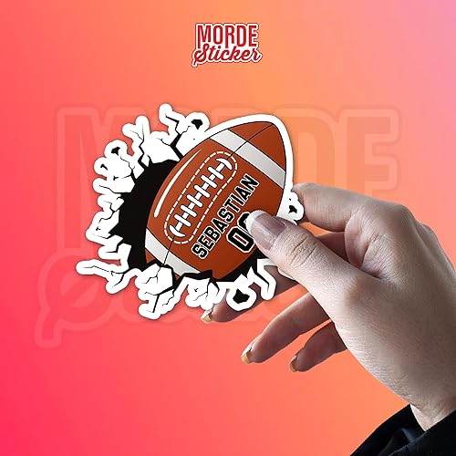 Miniatura 25 de Calcomanía personalizada con nombre para casco de fútbol y rugby, calcomanías de vinilo troqueladas para casco duro, laptop, botella de agua, autos