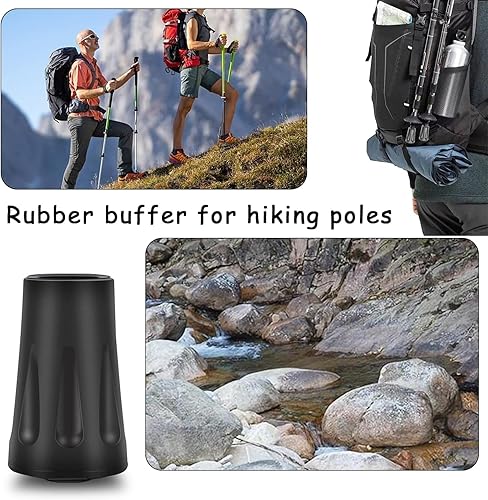 Miniatura 3 de Paquete de 6 puntas de bastones resistentes  Férulas de goma reforzadas para bastones de senderismo, bastones de senderismo y bastones  Tapas de