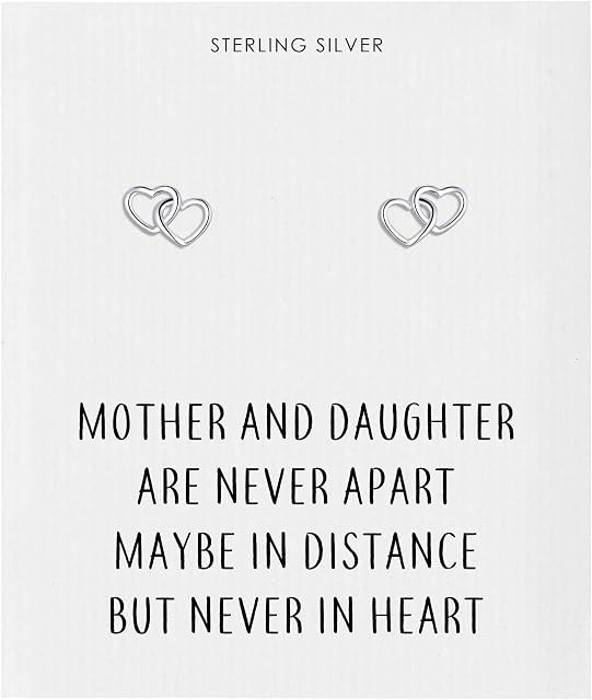 Sterling Silver Mother and Daughter Quote Heart Link Earrings