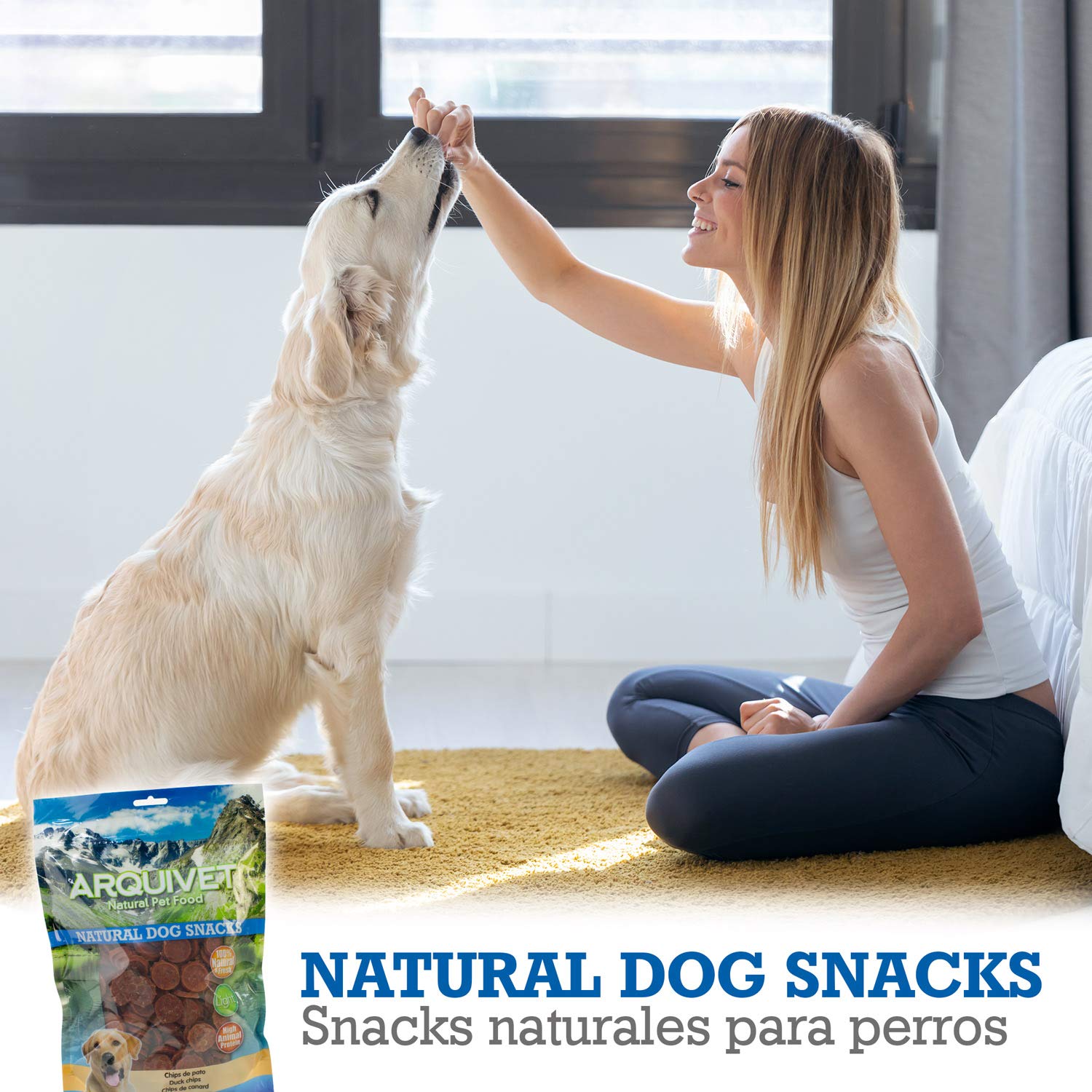 ARQUIVET Chips de canard 1 Kg - 100% de collations de chiens naturels - bouts, récompenses et bonbons canines