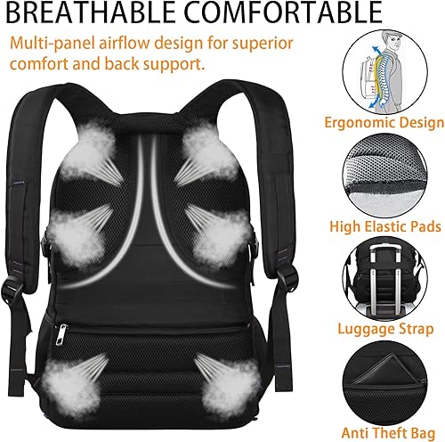 Vista 53 de LTINVECK Mochila de viaje para laptop, mochila extra grande para hombres y mujeres con puerto de carga USB, compatible con la TSA y resistente Rojo