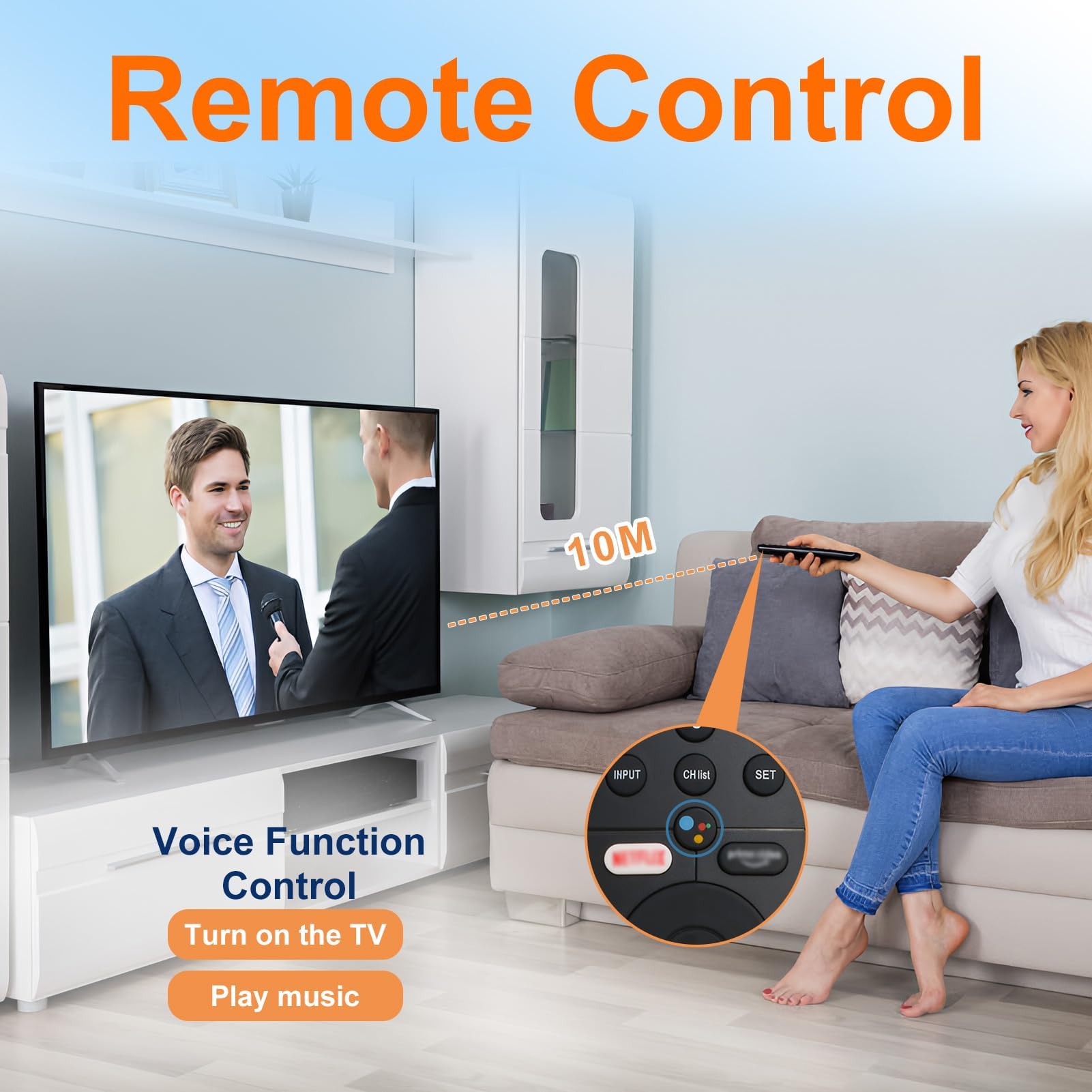 XMRM-19 Adecuado para Xiaomi Mi TV P1/Q1 (32/43/50/55/75) – Bluetooth con Voz, emparejamiento fácil y Botones de Silicona, reemplazo para Smart TV Android L32M6/L43M6/L50M6/L55M6 — view 5