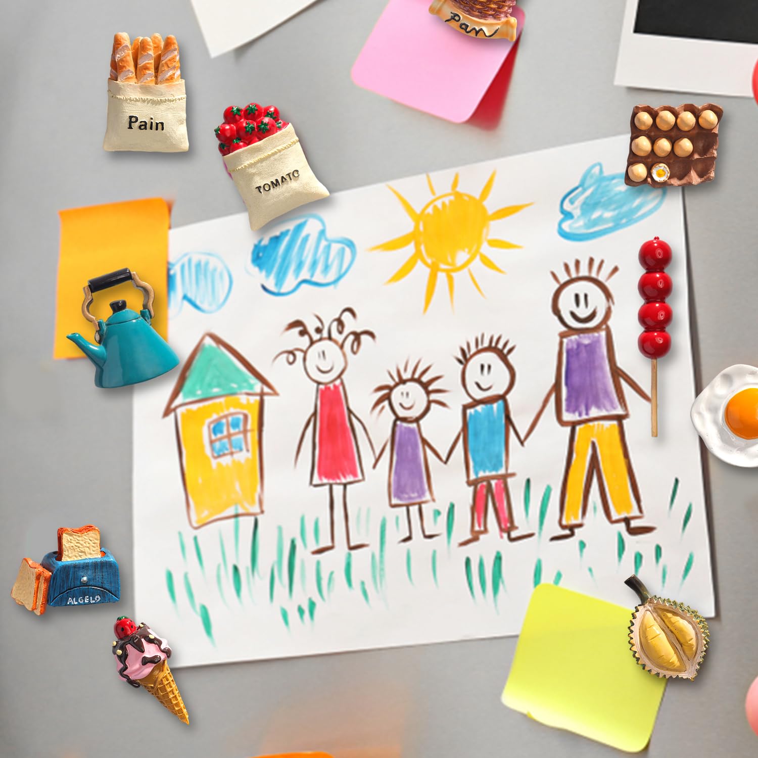 Lot De 10 Aimants Frigo 3D Nourriture – Magnets Réfrigérateur Enfant Dessin Animé, Décoration Cuisine Fun