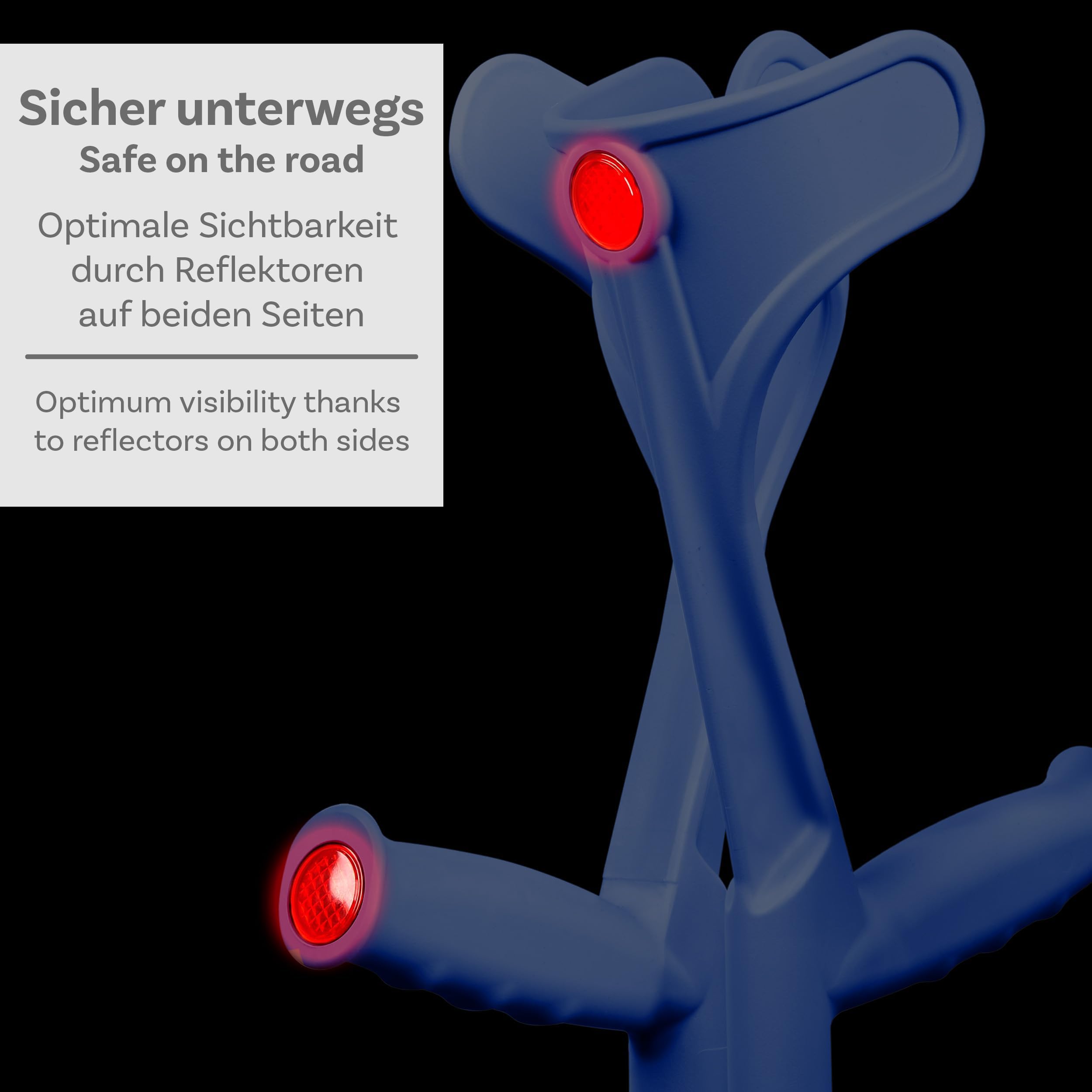 Pulox Unterarmgehstützen Blau 140 kg mit Ergo-Softgriff 1 Paar | Klassische Krücken von Ossenberg im Pulox-Design, Ergonomischer Softgriff für hohen Komfort und sicheren Halt