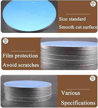 Aluminium Sheet Aluminium Sheet 100MM Diameter Aluminum Disc 7050 Aluminum Round Sheet Plate Stamping Blanks for Metal Stamping, DIY, 3 PCS, Thickness 2MM