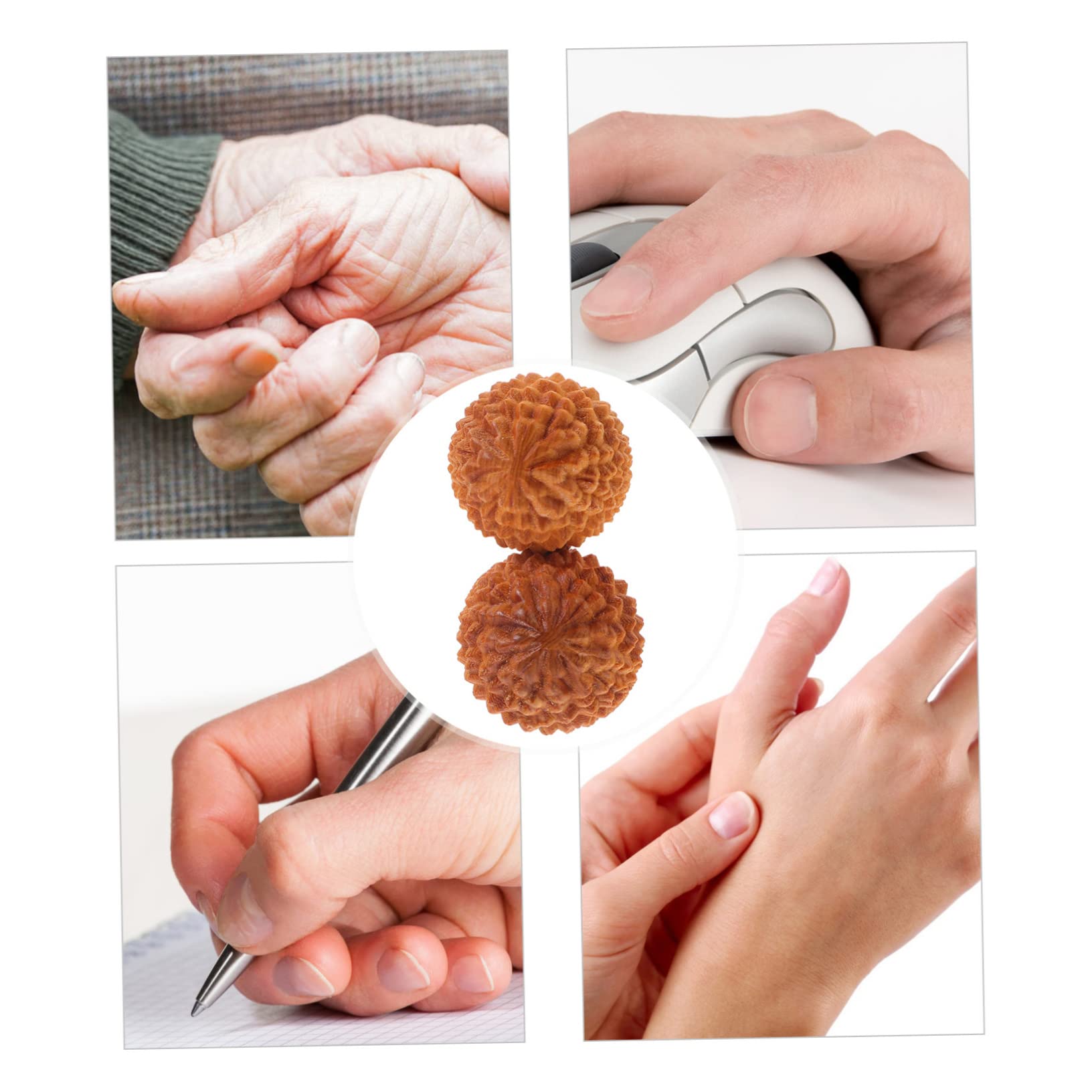 Beavorty 10stücke Durianförmige Handmassagebälle Aus Zypressenholz Für Handtraining Und Muskelentspannung Für Ältere Menschen Stressreduktion