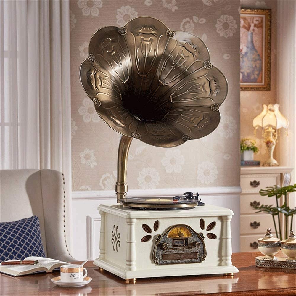 Reproductores de Discos, Music Box Mini Vintage Retro Classic Style Fonograph Fonographone Shape Sterey Searter Sound System (Vintage Phonograph) kxtmm