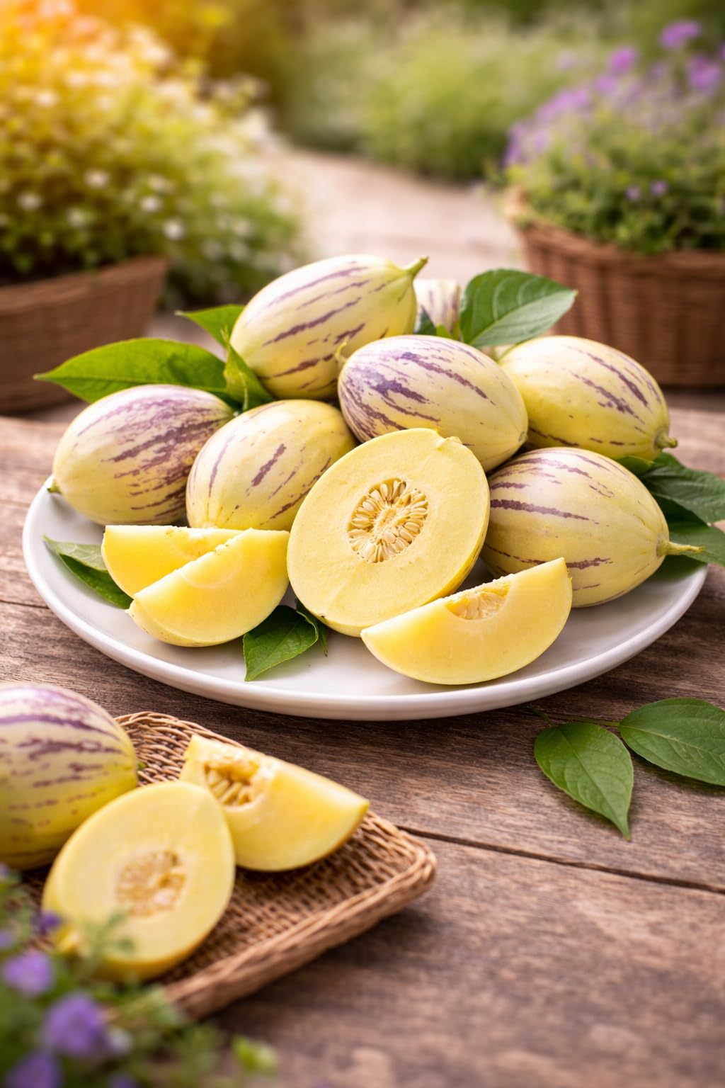 Solanum Pepino Gold 20-40 cm – słodka i aromatyczna gruszka melonowa, egzotyczna roślina owocowa do ogrodu i na balkon