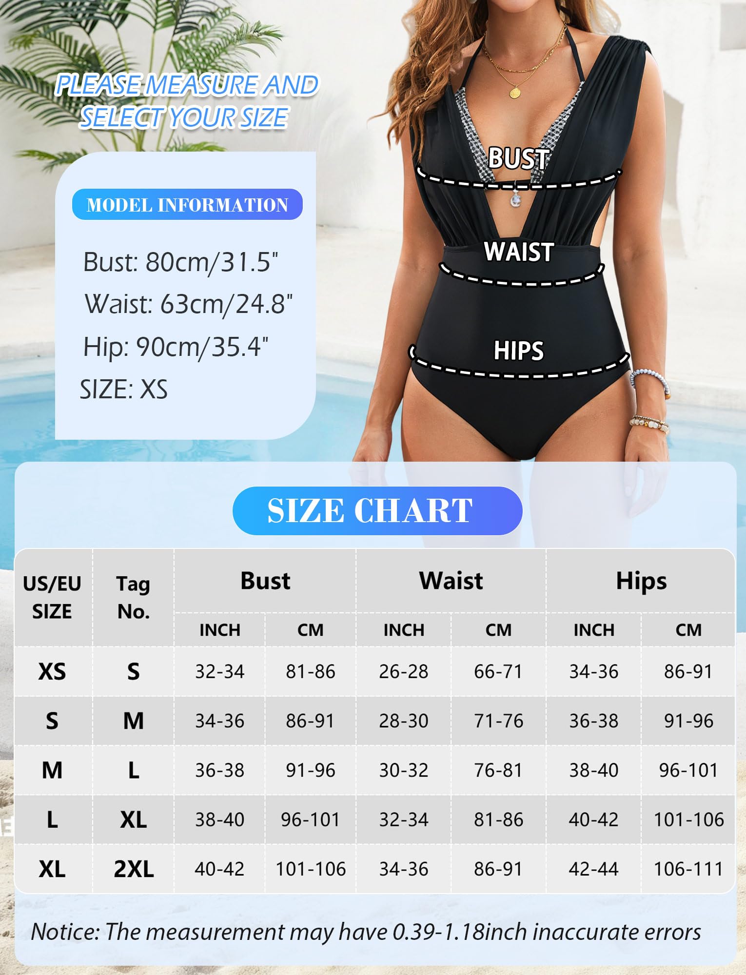 Traje de baño para mujer con cuello en V profundo monokinis abdomen espalda corbata traje de baño de una pieza con sujetador halter