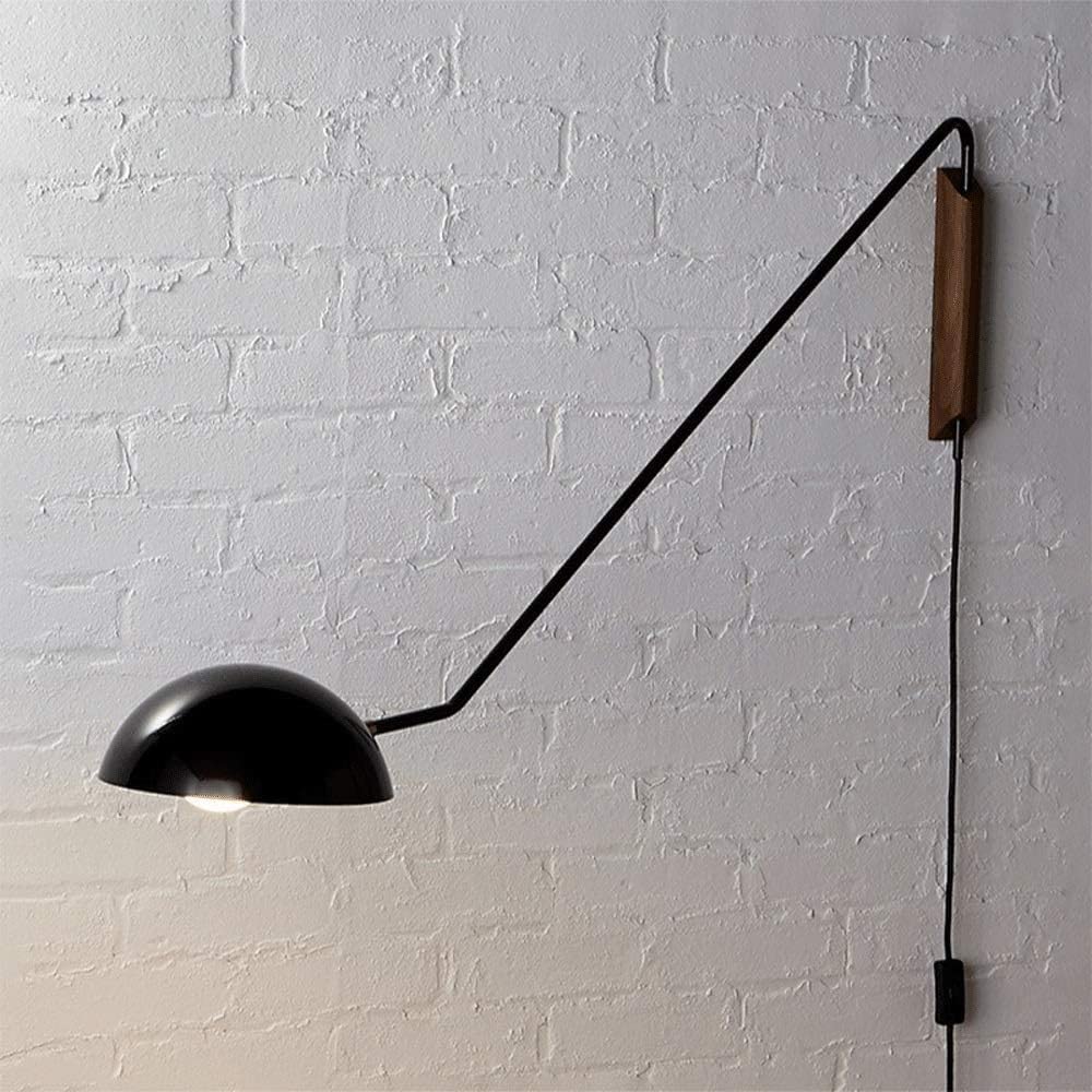 HCZKIUJY Indoor Wall Light with Switch Wall Spotlights Industrial V-intage Sconce Lamp with Switch Long Arm E27 Socket Black Aluminium Lamp,Kitchen Light