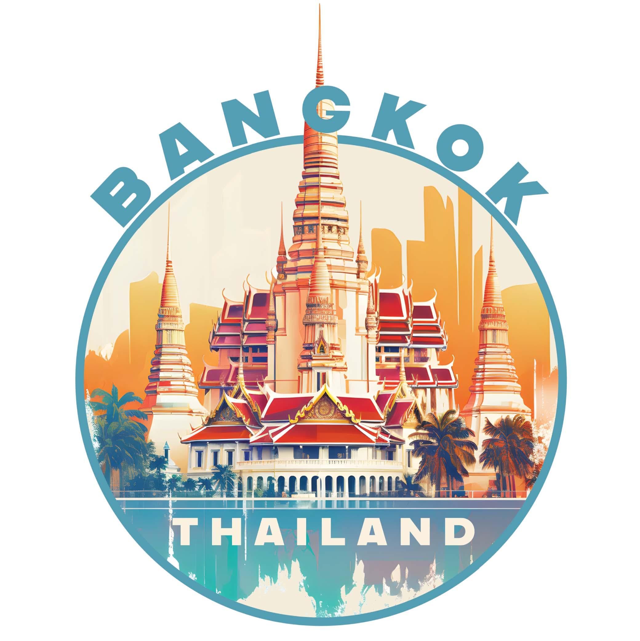 Bangkok Thailand C Souvenir Decorative Flat Magnet 2-Inch