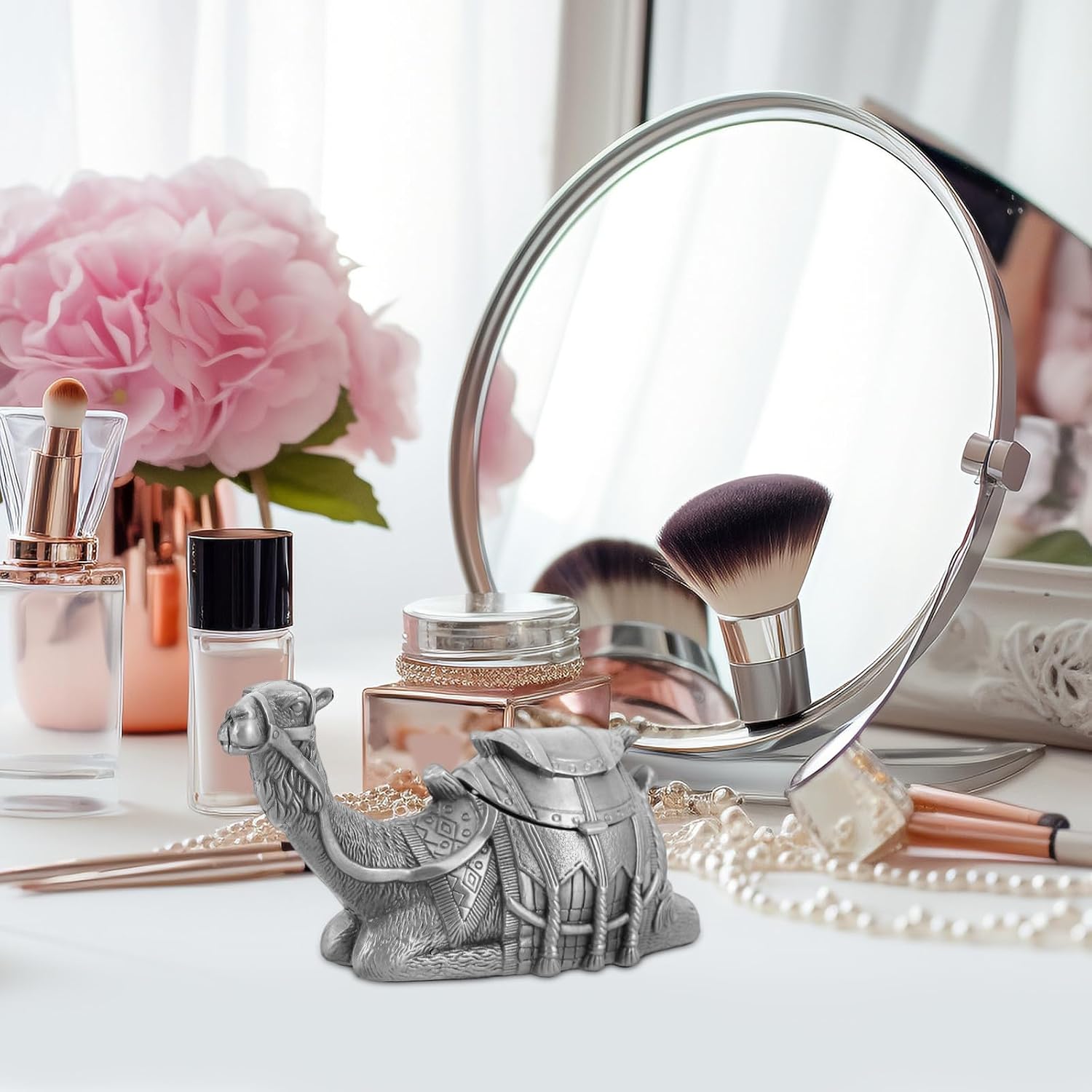 Alipis Creative Metal Camel Jewelry Box 12x4x6cm Zinc Alloy Hinged Vintage Trinket Organizer Decorative Animal Jewelry Storage for Home Décor
