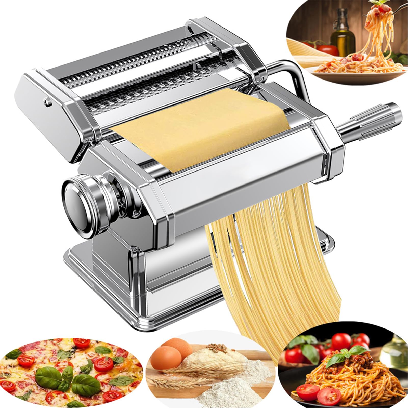 Máquina de pasta manual, Máquina Pasta Fresca, Máquina para Hacer Pasta Fresca Manual de Acero Inoxidable, Pasta fresca Maquina para Hacer Pasta, para espaguetis