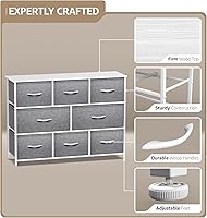 Vista 37 de Sorbus Cómoda con 8 cajones - Mueble para almacenar ropa para niño, para dormitorio, pasillo, clóset, oficina – Marco de acero, parte superior