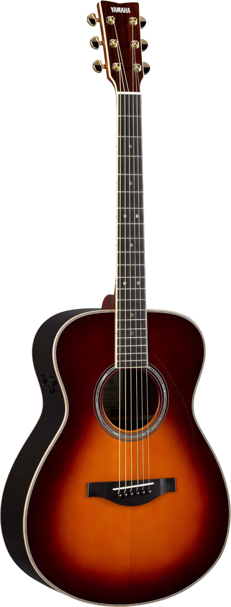 Yamaha L-Series Transacoustic Guitar with Hard Gig Bag- Concert Size, Brown Sunburst