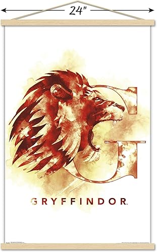 Miniatura 3 de Trends International Marco magnético de madera The Wizarding World Harry Potter-Gryffindor - Póster de pared con logotipo de la casa, 22.375 x 34