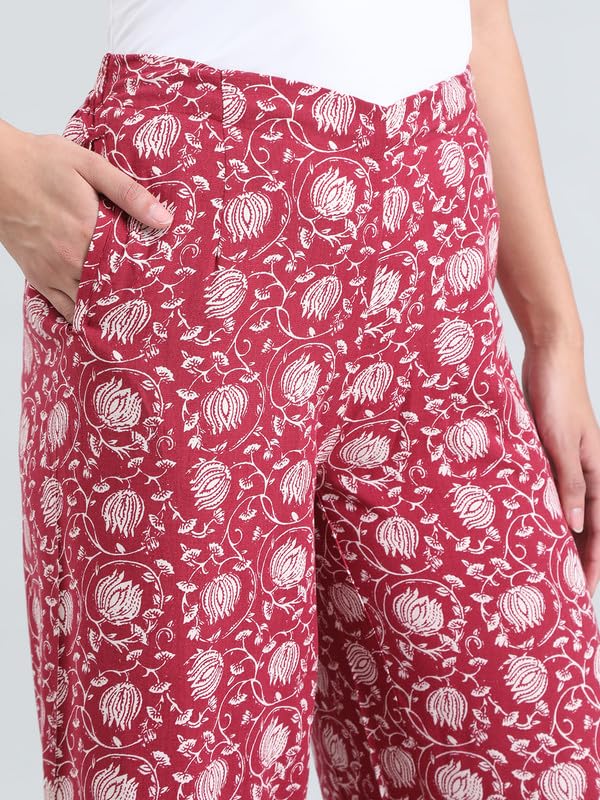 Image of GO COLORS Soft Viscose Printed Palazzo Full Length for Women| Breathable, Mid Rise