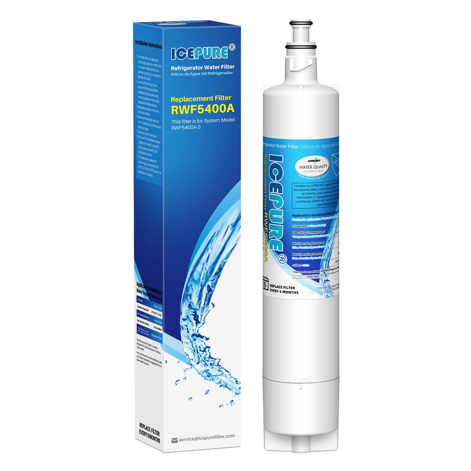 Waterdrop Filtro Acqua Frigorifero 847200 - Compatibile Con Fisher & Paykel, Sostituisce 847200, Confezione Da 3, Carbone Attivo Di Guscio Di Noce Di Cocco