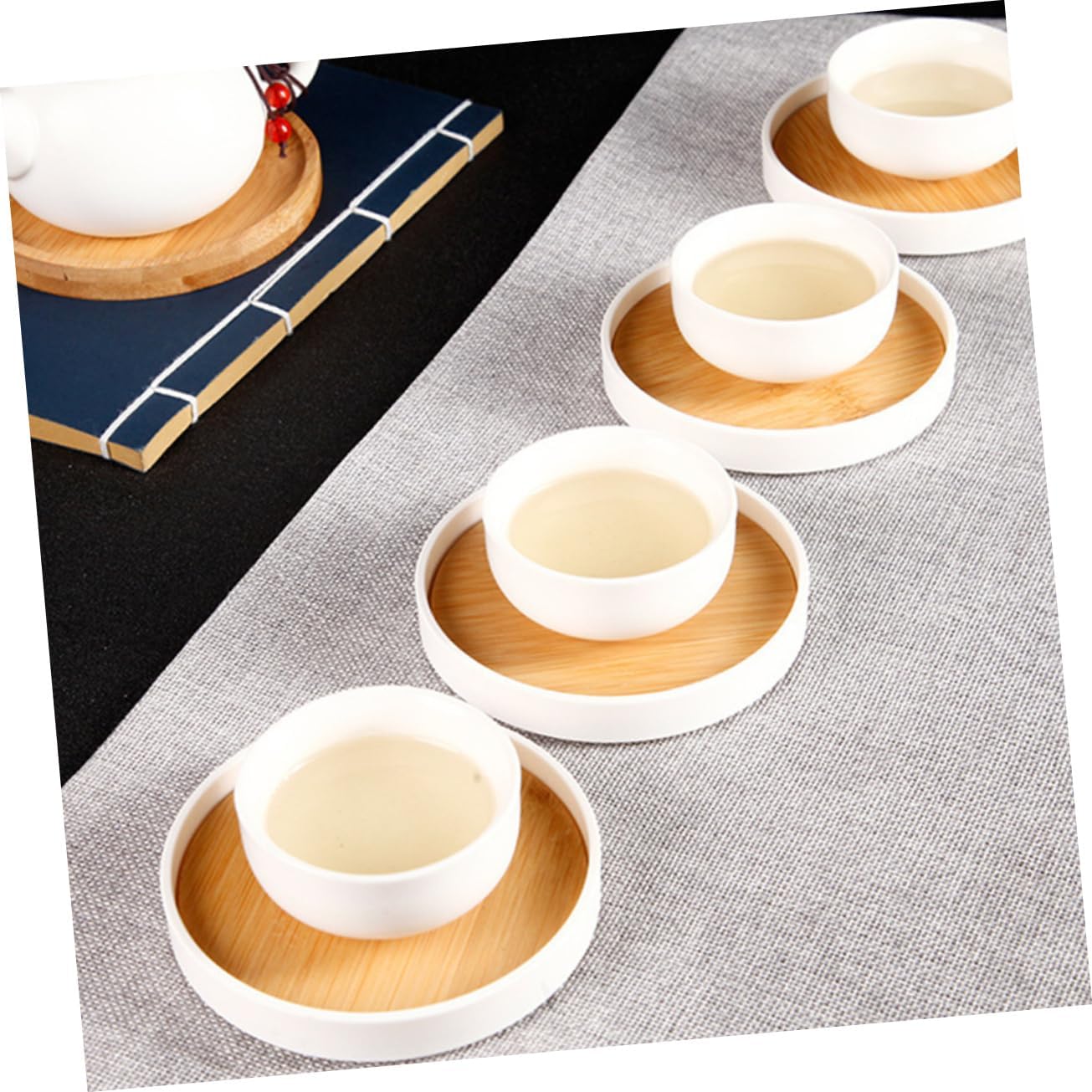 1set with Holder Heat Insulation Pads for Tabletop and Lightweight Drink Heat Resistance for Cups and Beverages Absorbent Material for Home Use