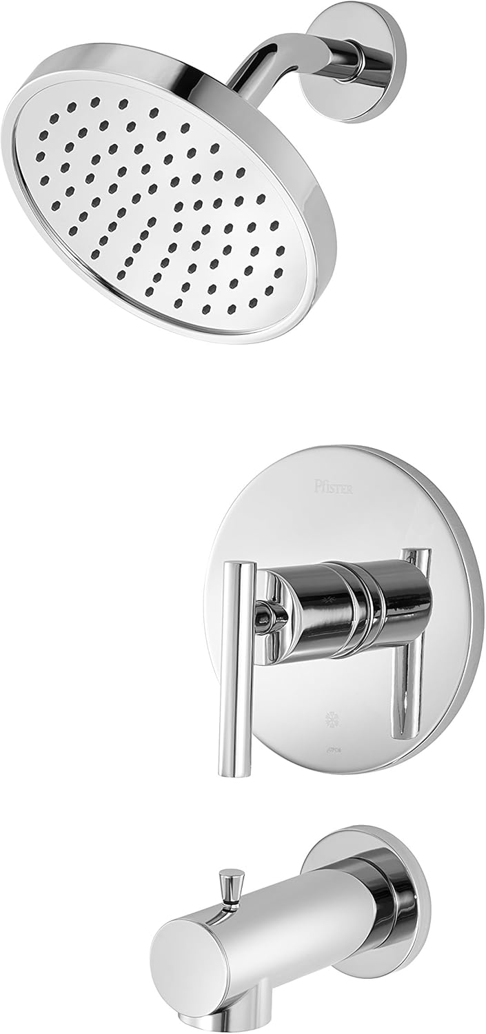 Pfister Fullerton Polished Chrome Shower Faucet Set with Square Rain