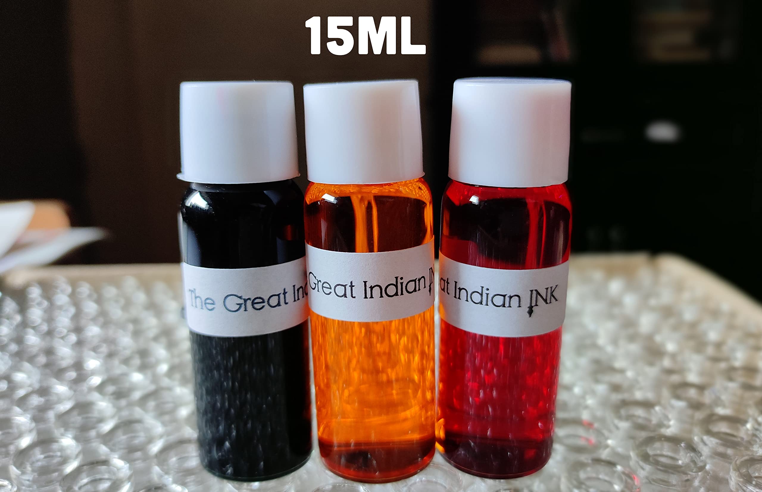 Syahi - The Great Indian Ink - Fountain Pen, Calligraphy, Drawing, Doodle, V5, V7, Trimax Ink - Fractal Blue, Light Green 3