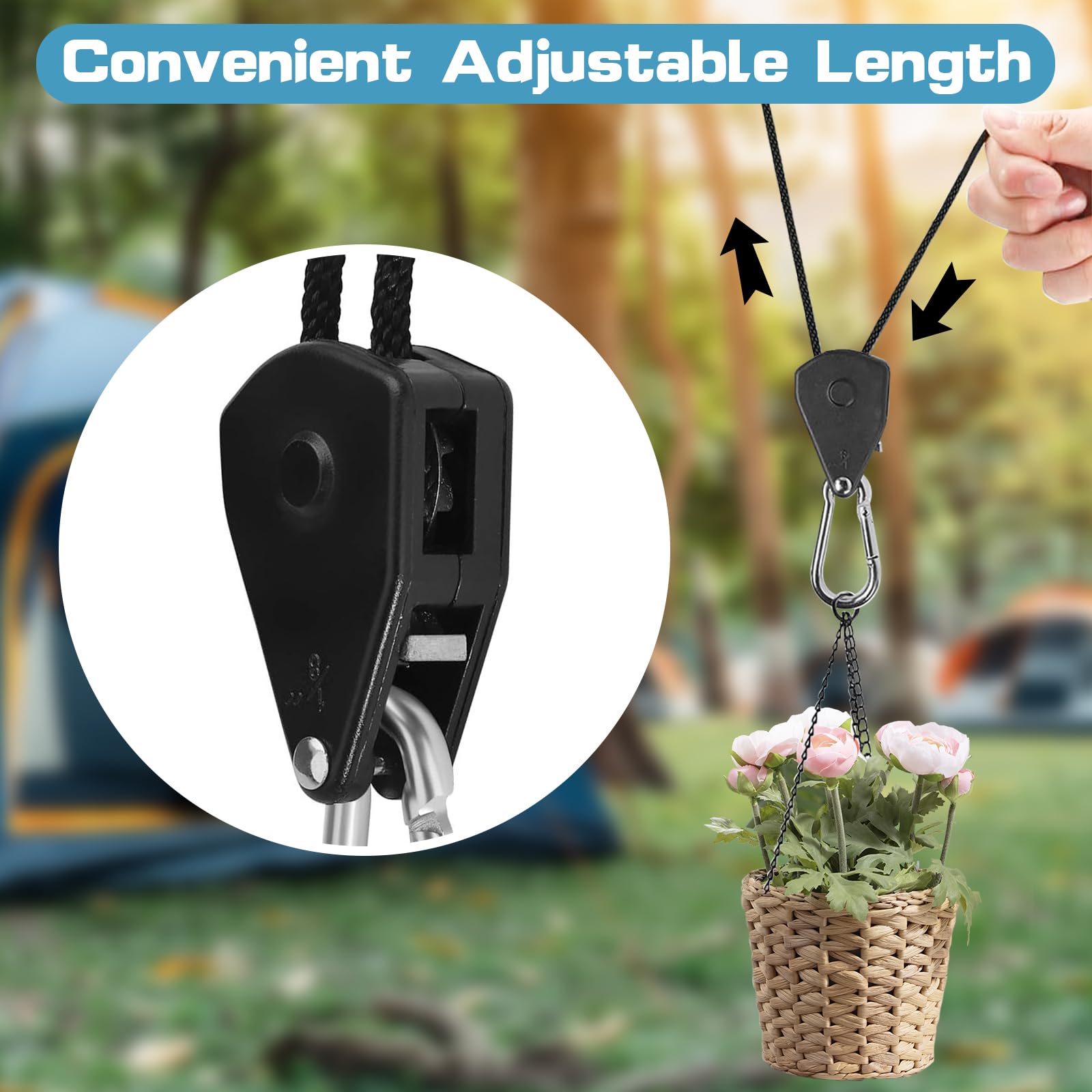 YushengTai Seilspanner Set 4 Stück - Verstellbare Ratsche Mit 2m Seil