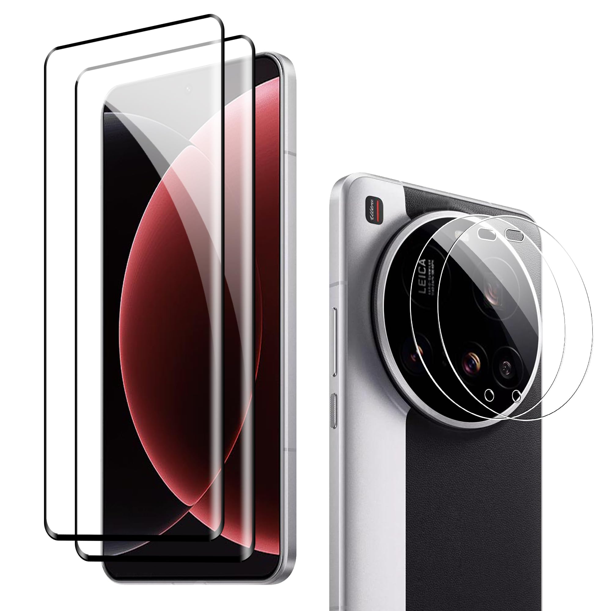 for Xiaomi 15 Ultra Screen Protector with Camera Lens Protector, 9H Hardness Anti-Scratch Tempered Glass flim, Case Friendly,Anti-Scratch (2+2 PACK)