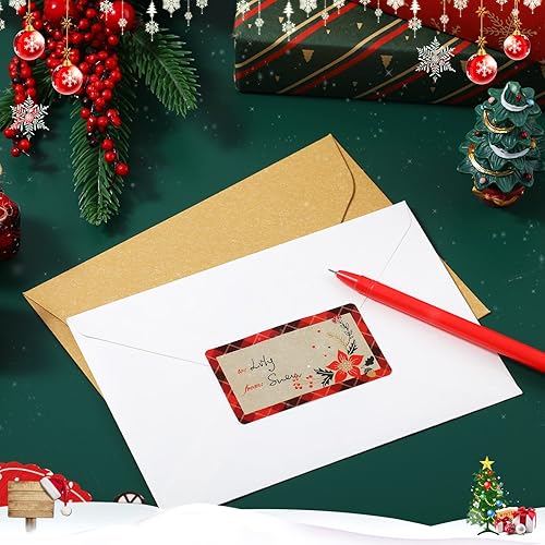 Vista 98 de Outus 500 etiquetas de Navidad, etiquetas autoadhesivas de regalo para regalos de Navidad, etiquetas de nombre de Navidad, etiquetas para papel