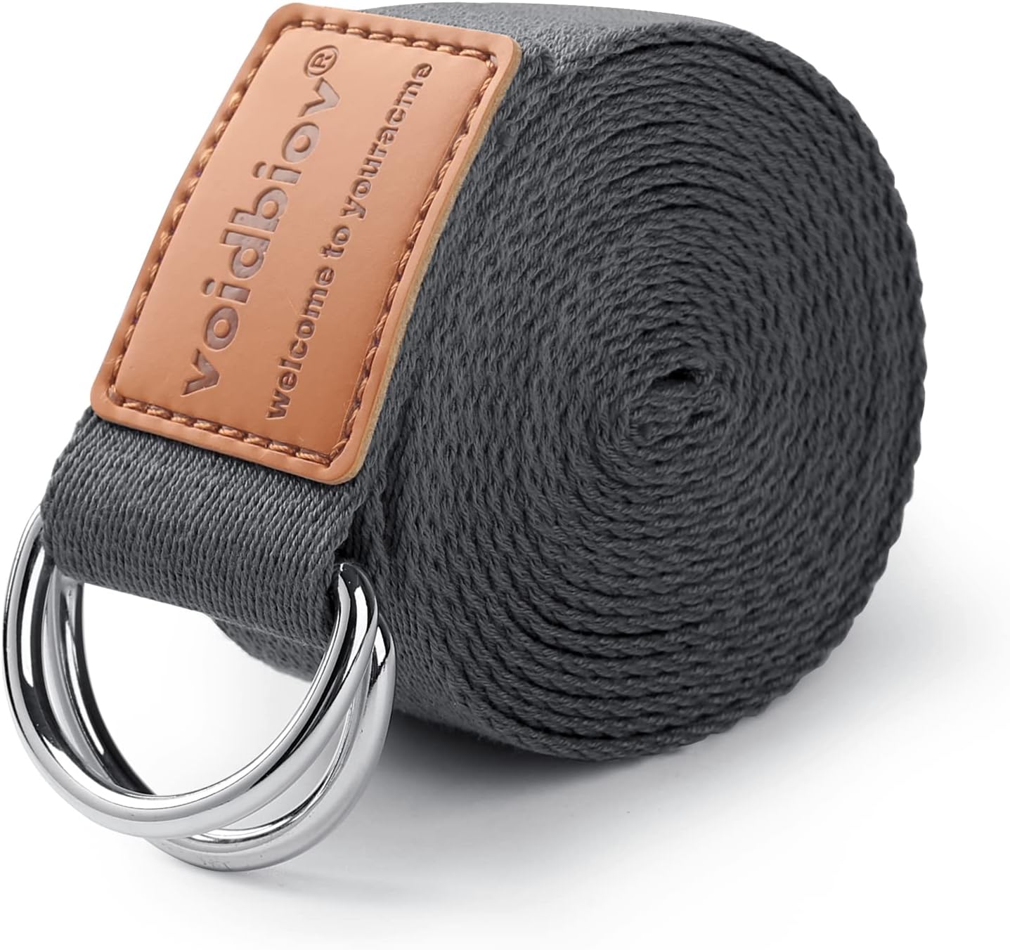 voidbiov D-Ring Buckle Yoga Strap 1.85 or 2.5M, Durable Cotton Adjustable Belt Perfect for Holding Poses, Improving Flexibility and Physical Therapy