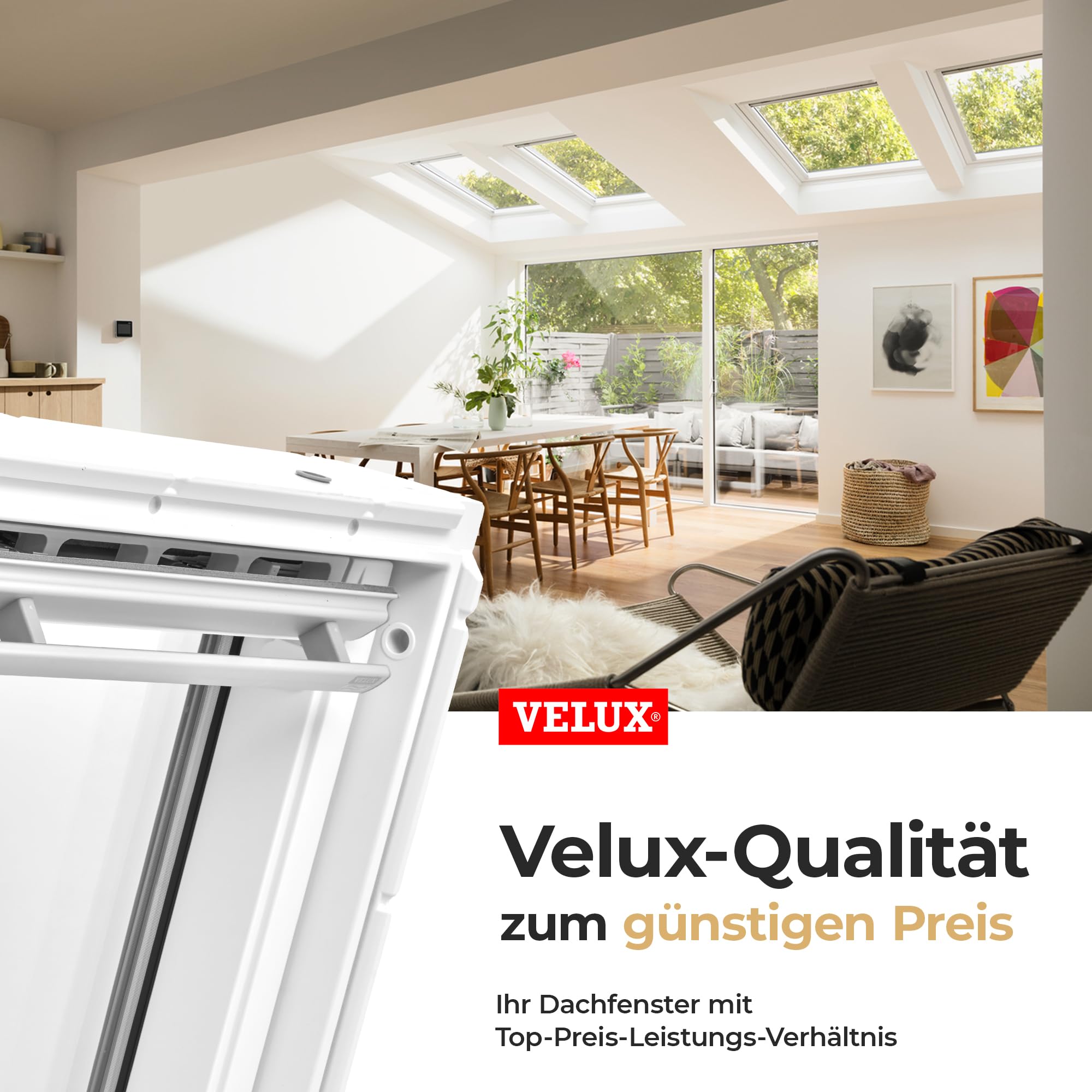 VELUX Austauschfenster: Austausch-Paket Kunststoff für alte Velux Dachfenster (Größe: 66 x 118 - für Velux "206" und "F06")