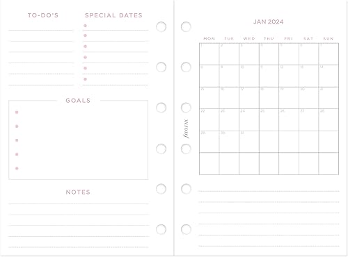 Miniatura 7 de Filofax Recambio de diario de calendario, tamaño de bolsillo, semana a vista, paquete de diario mínimo de confeti, multilingüe cinco idiomas, 2024