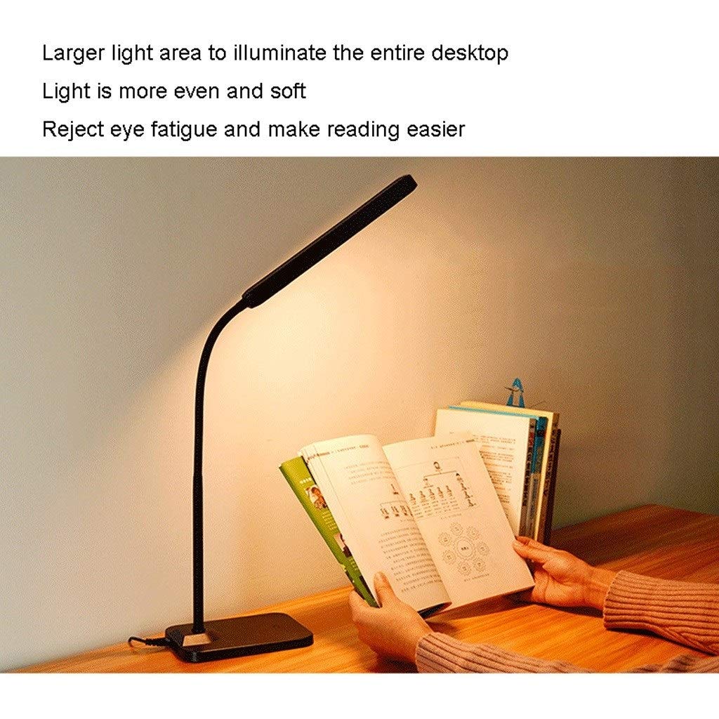 lampka do czytania, Lampa biurkowa LED Elastyczna lampa stołowa na gęsiej szyi 3 temperatury barwowe Sterowanie dotykowe Lampka do czytania 4W