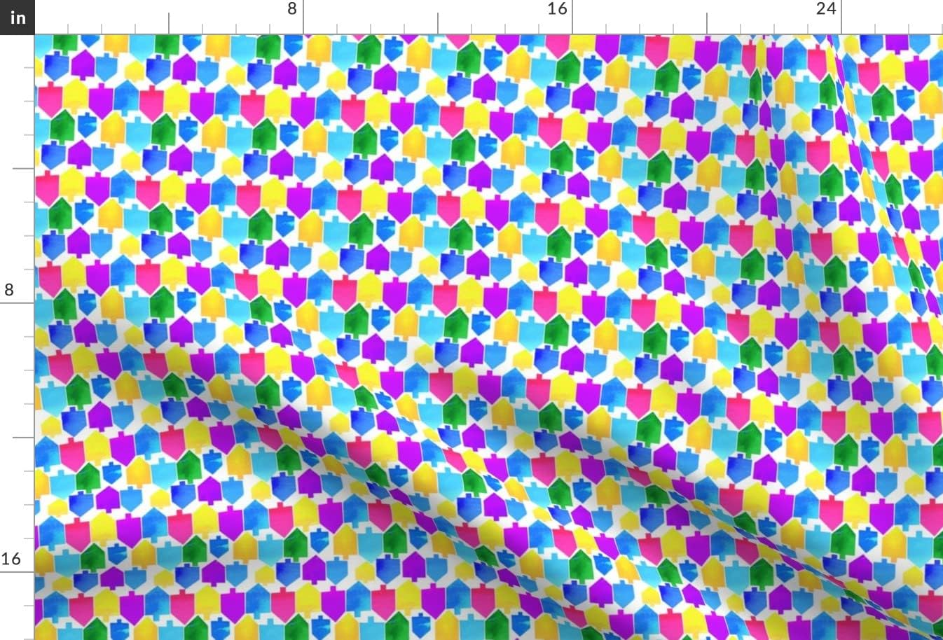 Spoonflower Fabric - Mosaic Hanukkah Holiday Love Peace Festival Celebration Folk Christmas Printed on Minky Fabric by The Yard - Sewing Baby Blankets Quilt Backing Plush