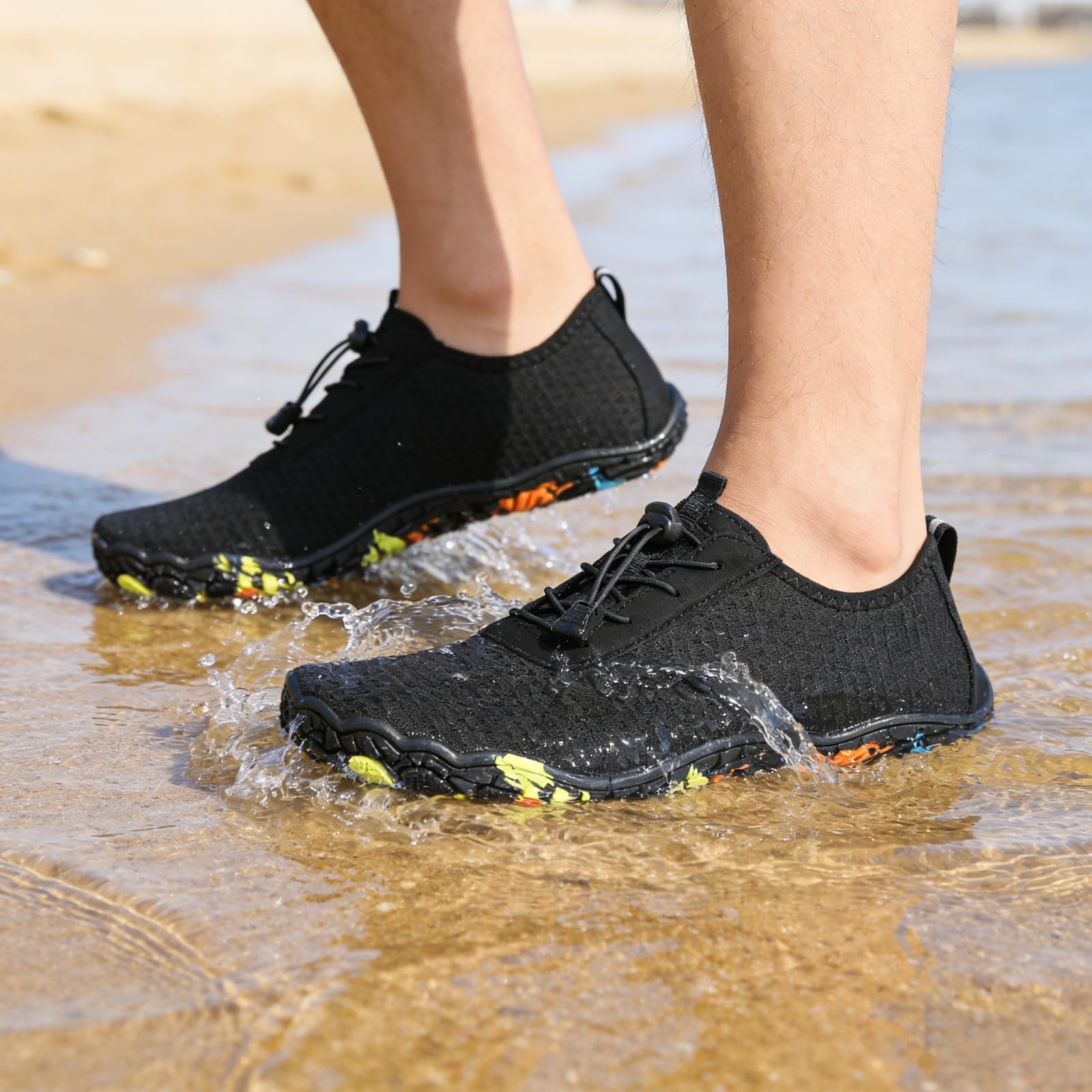 Scarpe da Acqua Adulti, ad Asciugatura Rapida, Calze acquatiche a Piede Nudo Antiscivolo per Spiaggia, Nuoto, Piscina, Fiume, Lago, Escursionismo, Kayak, Surf e Sport