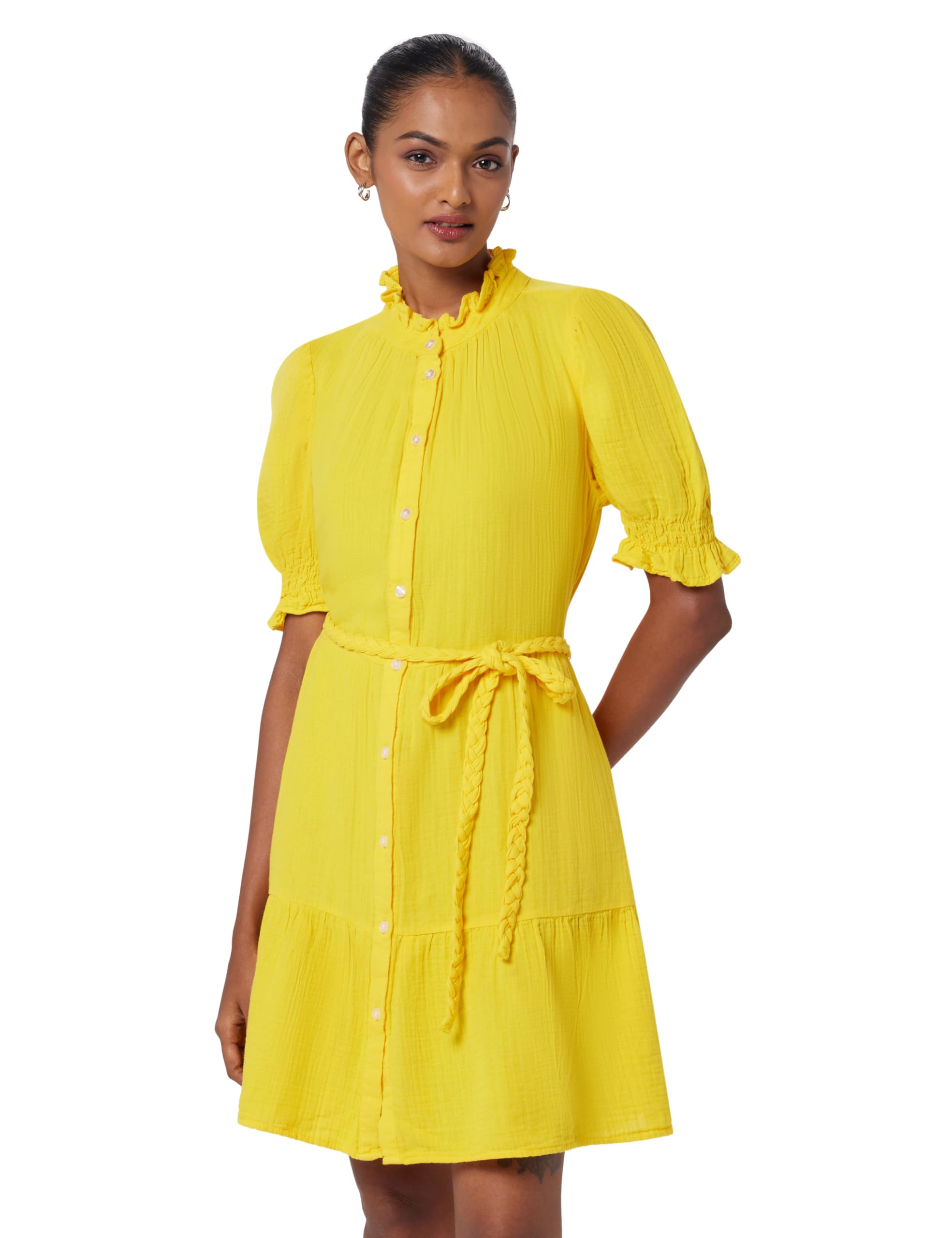 gap Women’s Regular Fit Tiered Mini Belted Gauze Casual Dress-picture-27