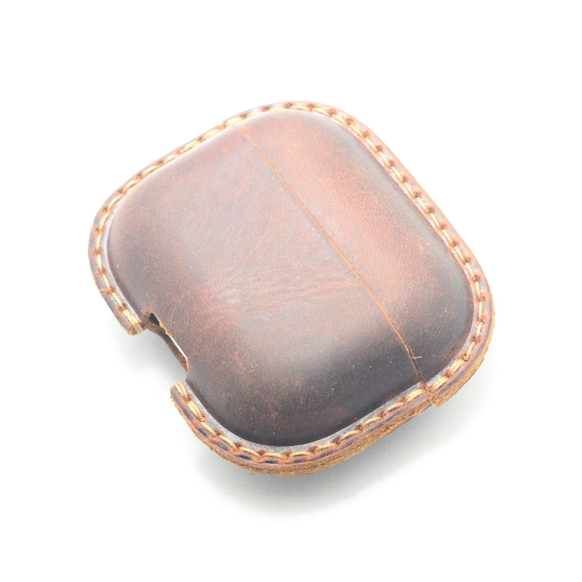 JJNUSA Genuine Leather Distressed Leather for Apple AirPods Pro 2 1 Wireless Charging Case Protective Cover Earbud Case Brown