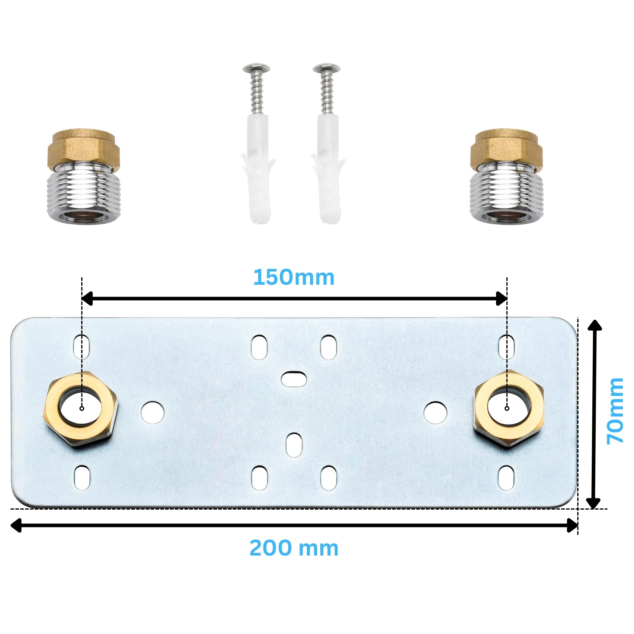 Xcel Home Easy Shower Fixing Plate System, Silver, 1 Shower Plate - Image 2