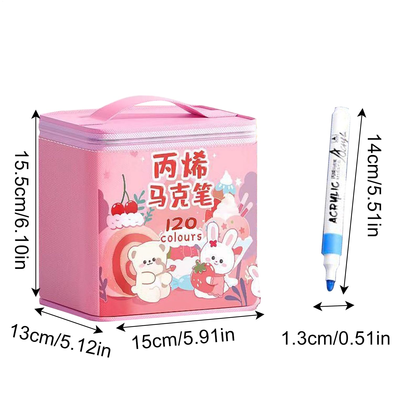 Acryl-Marker-Set mit 120 Farben, Acrylmarker mit feiner Spitze, Farbe auf Wasserbasis, permanentes wasserfestes Kunstbedarf-Set mit lebendigen Farben, ideal für Stein