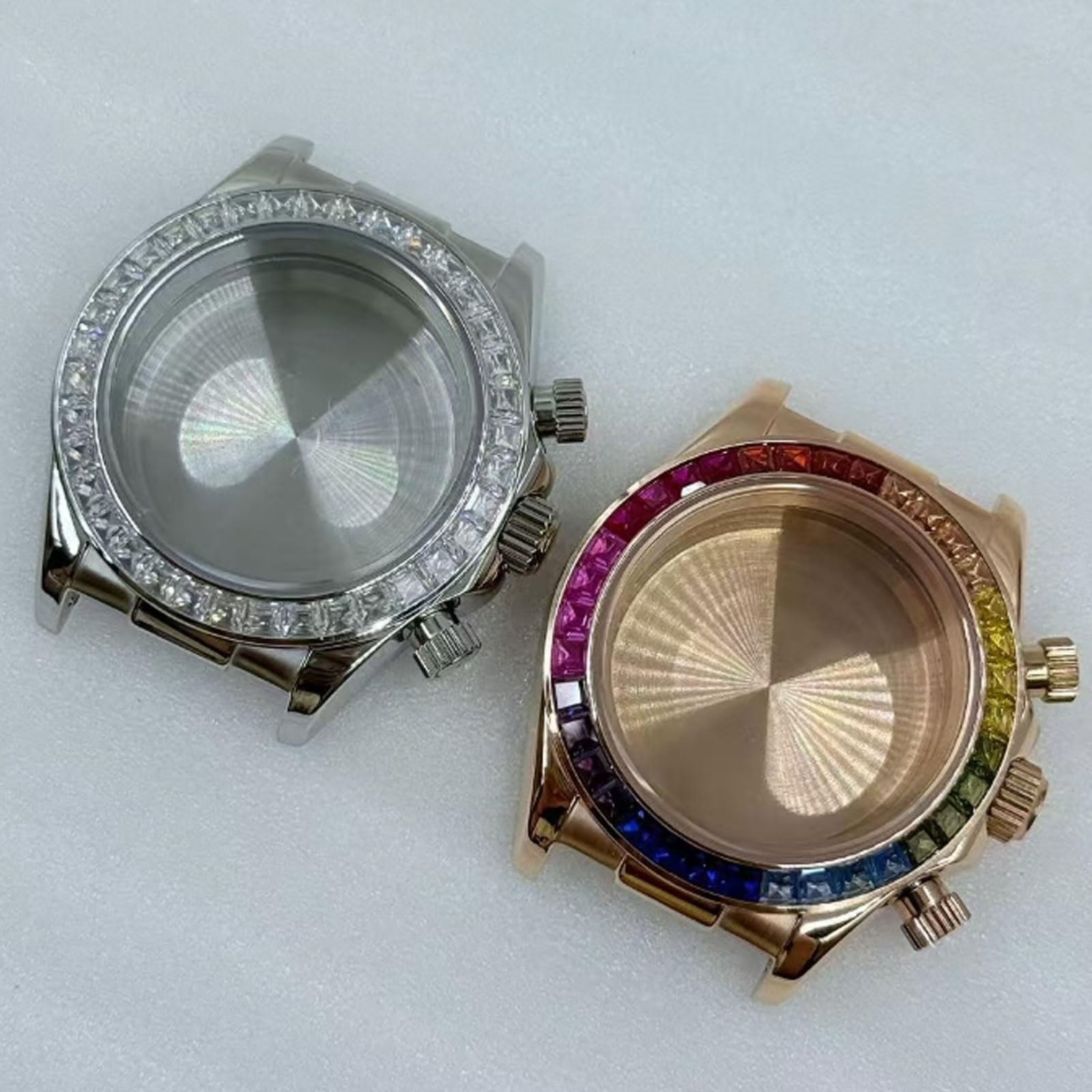 VK63 mechanizm kolorowe diamentowe etui z szafirowym kryształem, kompatybilne z zegarem 29,5 mm, akcesoria do modowania, narzędzia i zestawy naprawcze