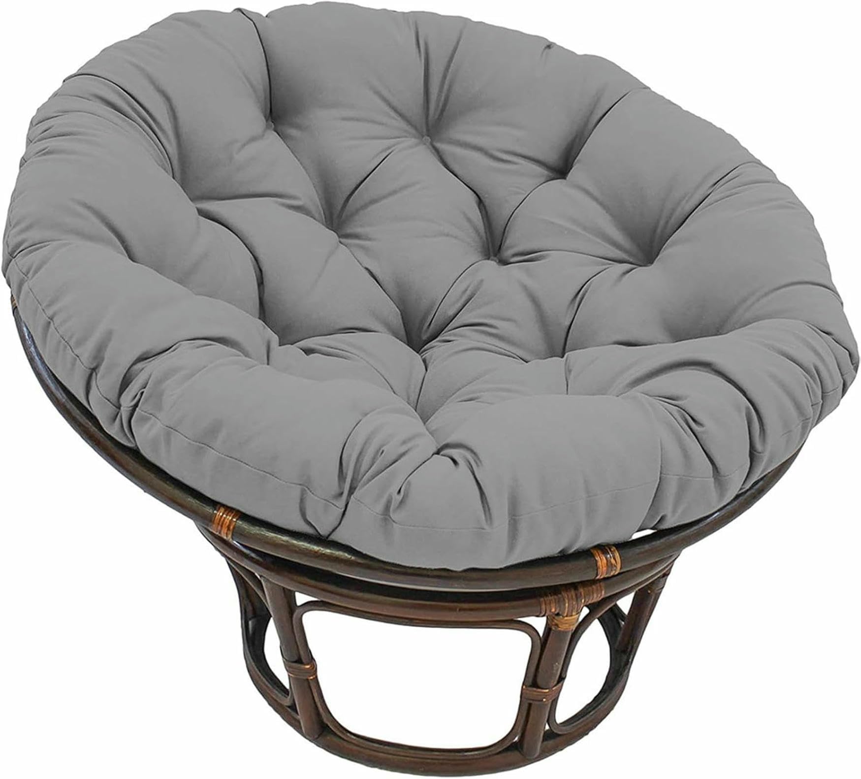 Coussin Papasan rond gris 150x150 cm imperméable pour extérieur avec liens