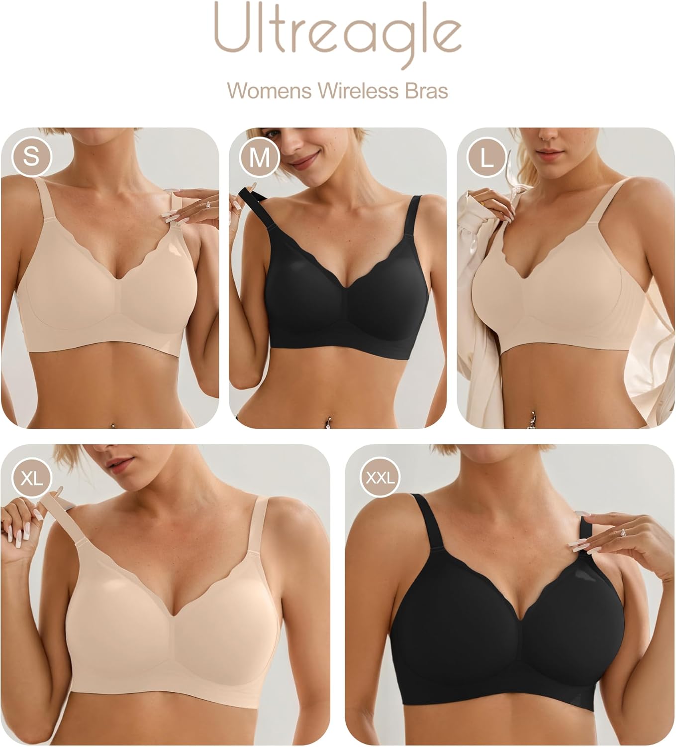 Wireless Bras for Women Bralette - Womens Seamless Push Up Full Coverage Wirefree Padded Sleep Bra with Support and Lift - Image 5