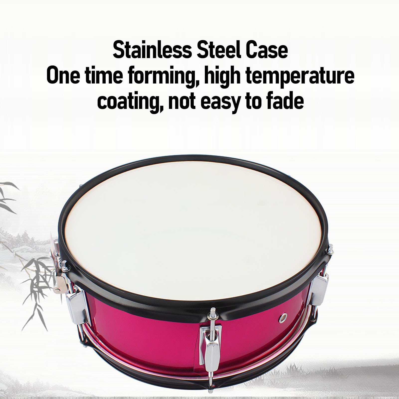 Instrumento de Percusión de Acero Inoxidable de 14x5.5 Pulgadas de Acero Inoxidable Adecuado para Bateristas de Cualquier Nivel de Habilidad