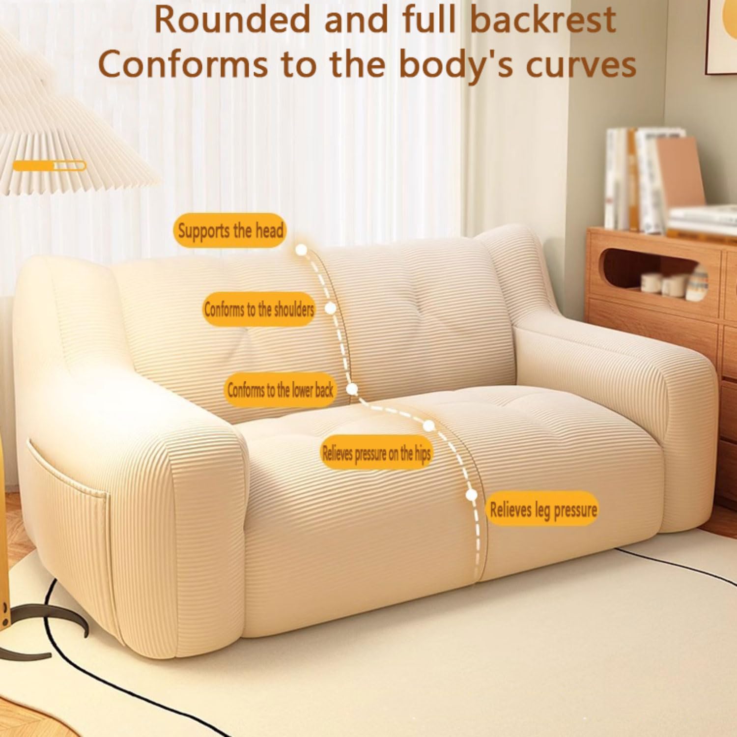 Sofa Puff Salon Nowoczesny Gigantyczny fotel XXL z wypełnieniem w zestawie do pokoju młodzieżowego lub nastolatka Bean Bag Krzesło dla graczy Design Dziecięce pufy Poduszka podłogowa Pokrowiec można