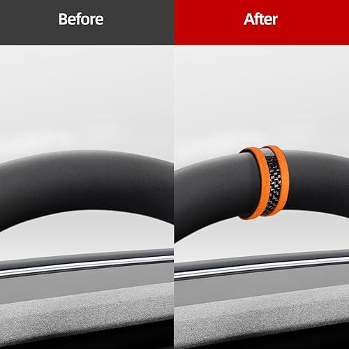 Miniatura 8 de BETTERHUMZ Tira de marcador central para volante de automóvil, para Tesla Model 3 Highland 2024 Modelo Y X S, accesorios de ajuste de automóvil