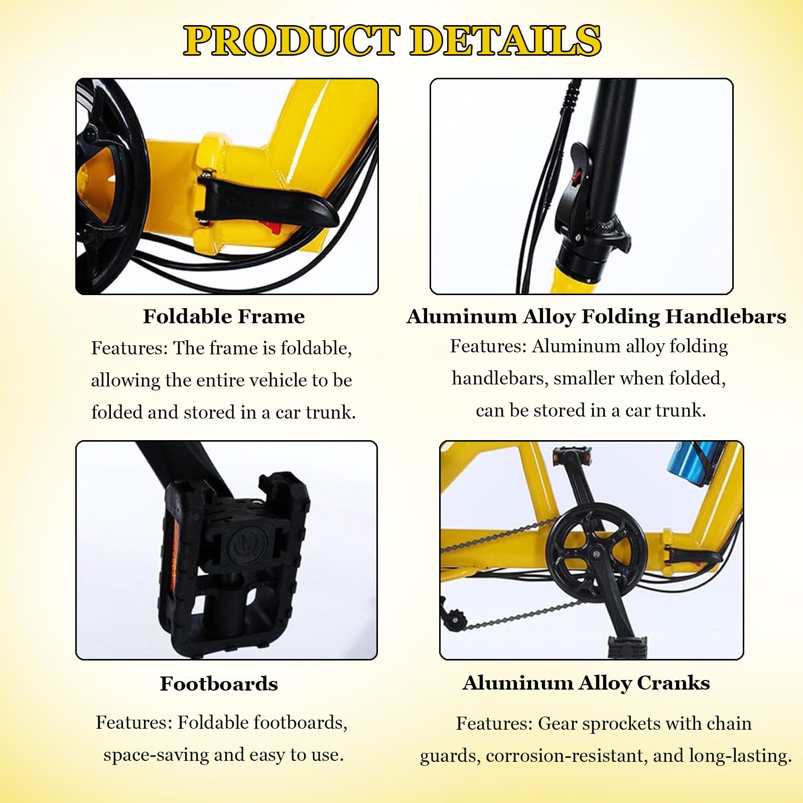 Triciclo Elettrico Per Adulti/Trike Elettrico,Autonomia 45-70 Km,Bici Elettrica A 3 Ruote,Con Ampio Cestino E Batteria Rimovibile Da 48V 10.4 Ah,Per Uomini E Donne Yellow